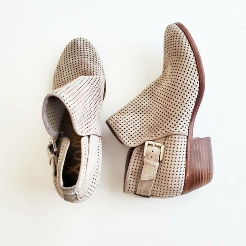 Sam Edelman Perforated Ankle Boots - Picture 1 of 6